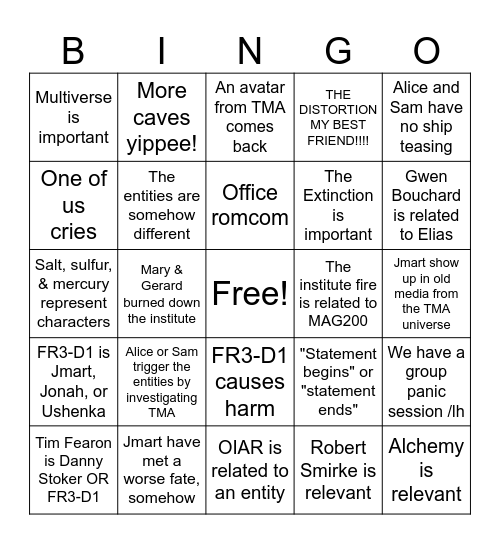 MAGNUS PROTOCOL BINGO Card