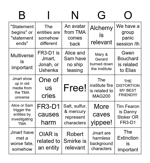 MAGNUS PROTOCOL BINGO Card