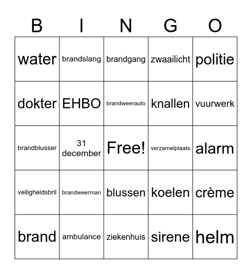 Oud en Nieuwjaar Bingo Card