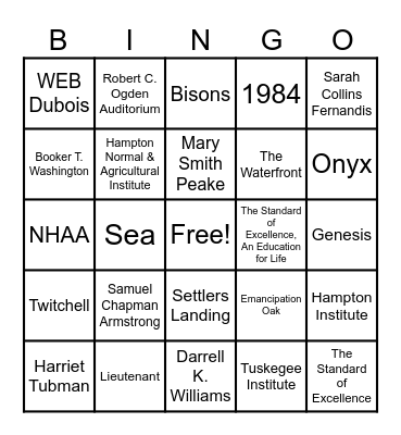 Hampton Alumni Chapter End of the Year Celebration Bingo Card