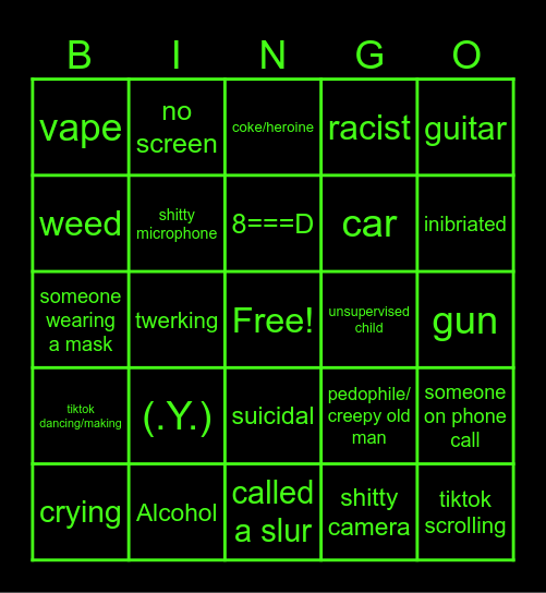 Cursed Bingo Card