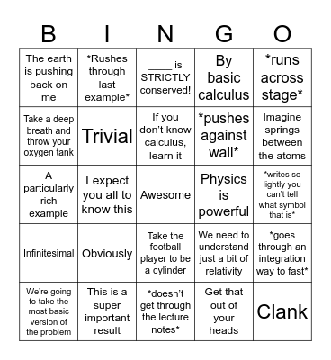 Dr. Epp Lecture Bingo Card