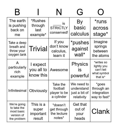 Dr. Epp Lecture Bingo Card