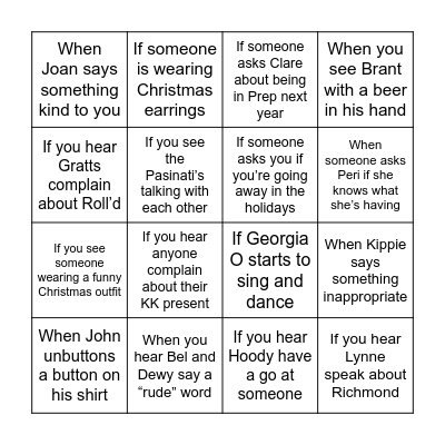 MEPS BINGO Card