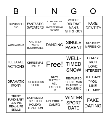 HOLIDAY ROM-COM Bingo Card