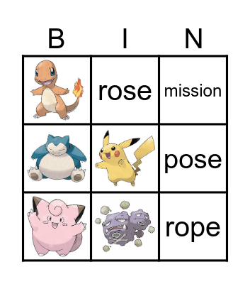 Pokemon Bingo! Bingo Card