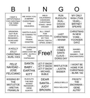 CHRISTMAS 1.0 Bingo Card
