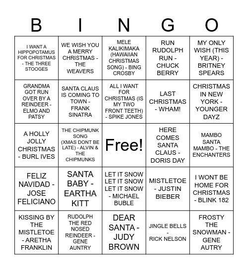 CHRISTMAS 1.0 Bingo Card