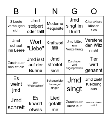 Weihanchtsfeier 2023 Bingo Card
