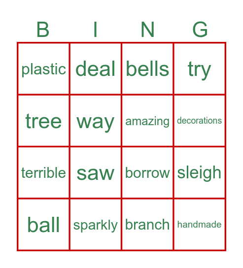 Christmas special: Do you like my decorations? Bingo Card