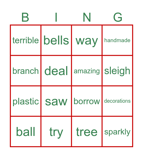 Christmas special: Do you like my decorations? Bingo Card