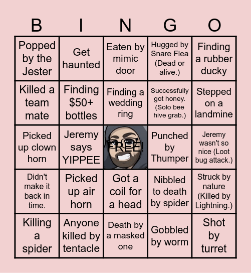 Lethal Company Bingo Card