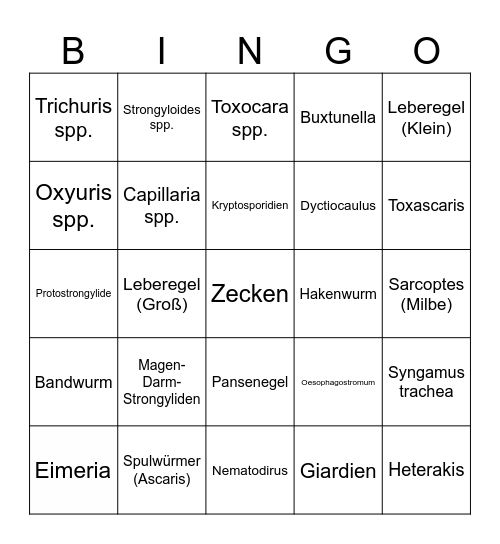 Parasiten Bingo Card