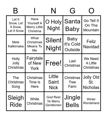 Mad Monkey Hanoi - Christmas Music Bingo Card