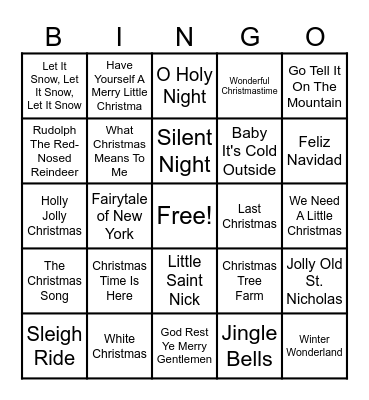 Mad Monkey Hanoi - Christmas Music Bingo Card