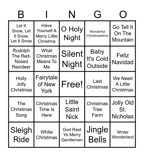 Mad Monkey Hanoi - Christmas Music Bingo Card