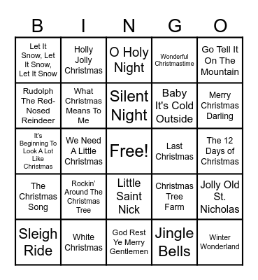 Mad Monkey Hanoi - Christmas Music Bingo Card
