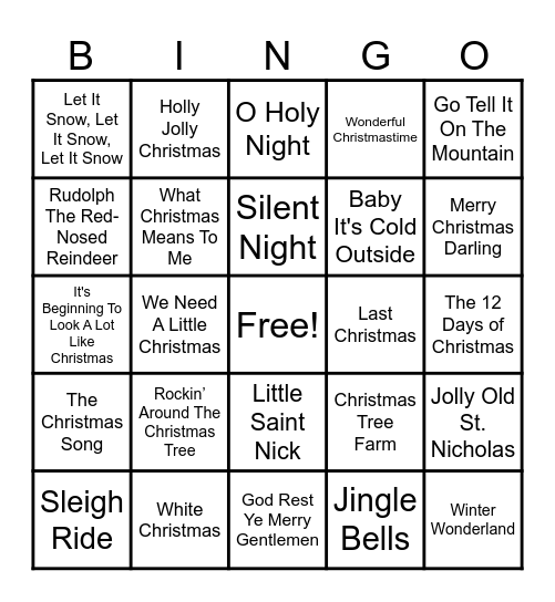 Mad Monkey Hanoi - Christmas Music Bingo Card