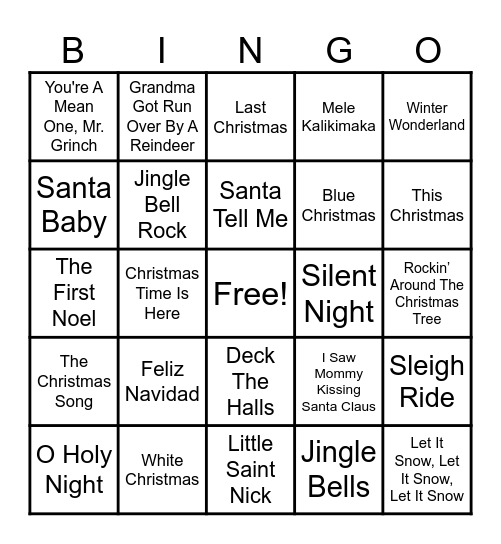 Mad Monkey Hanoi - Christmas Music Bingo Card