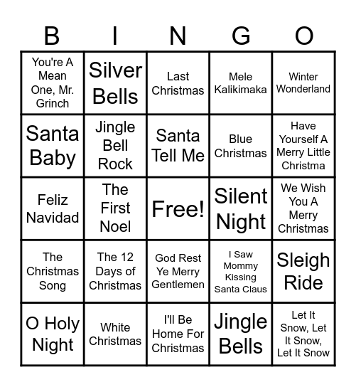 Mad Monkey Hanoi - Christmas Music Bingo Card