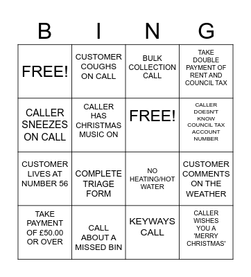Maintenance 1-39 Bingo Card