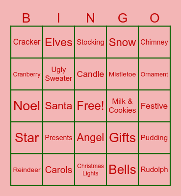 Christmas Bingo Card