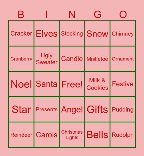 Christmas Bingo Card