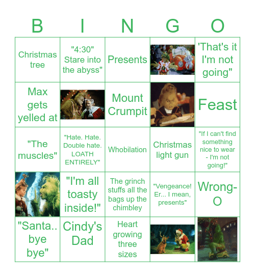 How The Grinch Stole Christmas - Movie Bingo Card