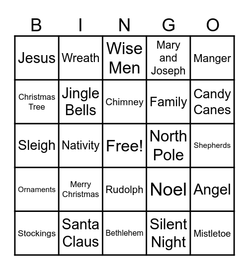 Christmas Bingo Card