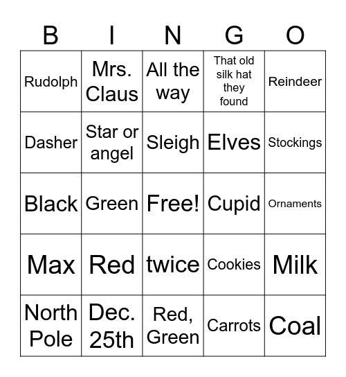 Christmas Bingo Card