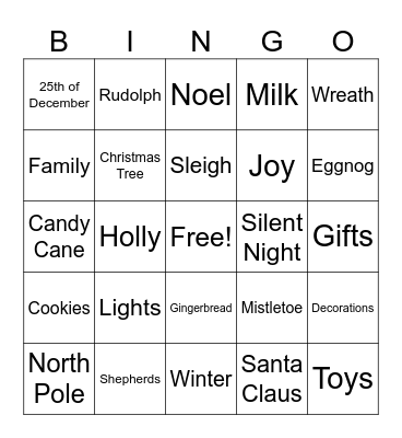 Christmas Bingo Card