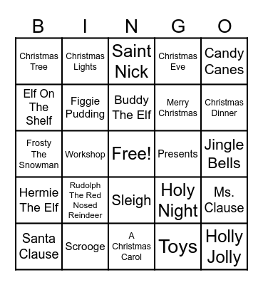 Christmas Bingo Card