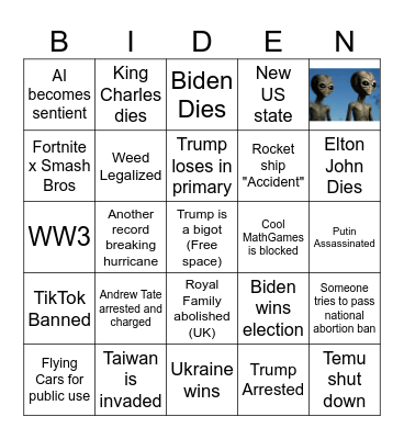 Fionn's 2024 Bingo Card