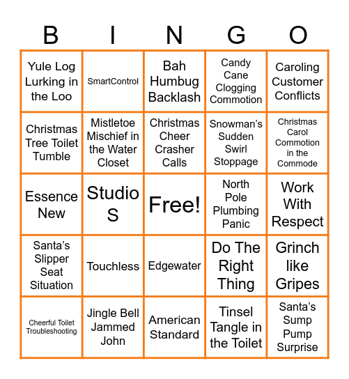 LIXIL Plumbing Fun Winter BINGO Card