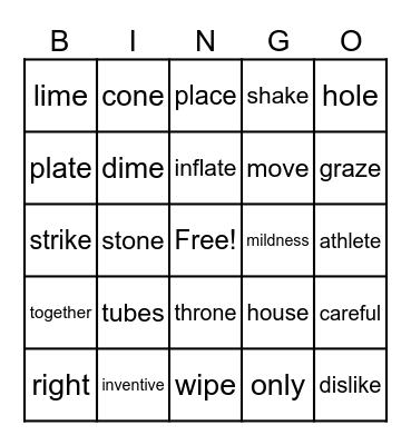 Fundations-Unit 6 Bingo Card