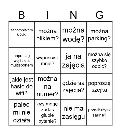 ZdroBingo Card