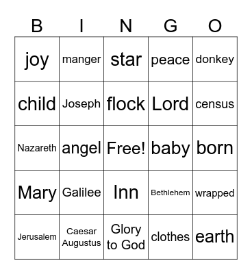 CHRISTMAS BINGO Card