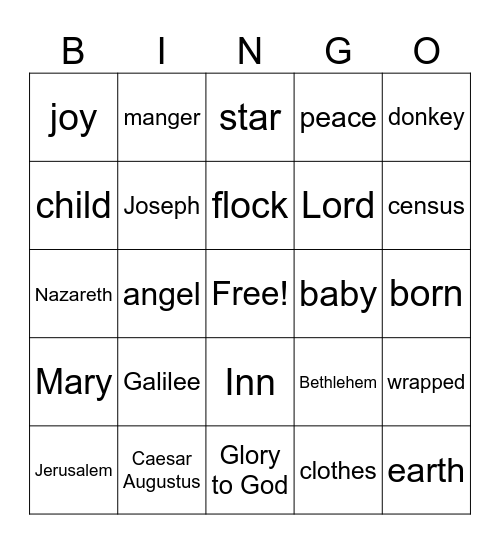 CHRISTMAS BINGO Card