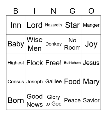 CHRISTMAS Bingo Card