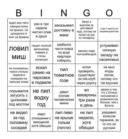СМХ Бинго Bingo Card