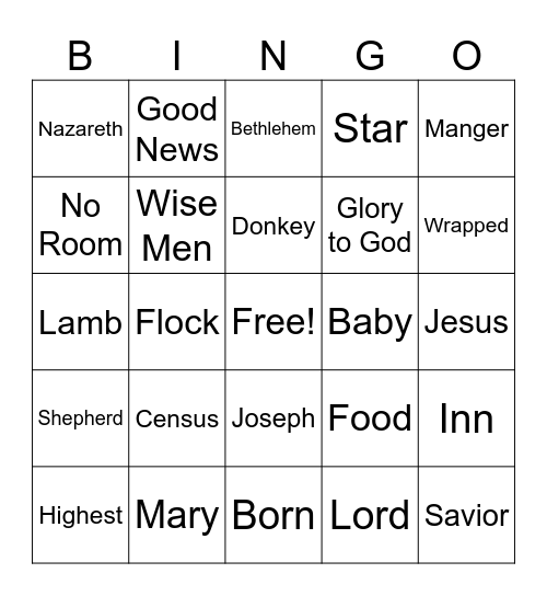 CHRISTMAS Bingo Card