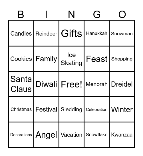 Holiday Bingo Card