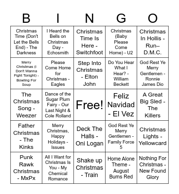 Capital Bingo - Rockin' Christmas Bingo Card