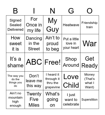 Motown Essentials Bingo Card