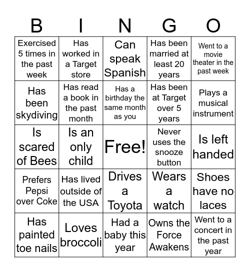 T553 Bingo Card