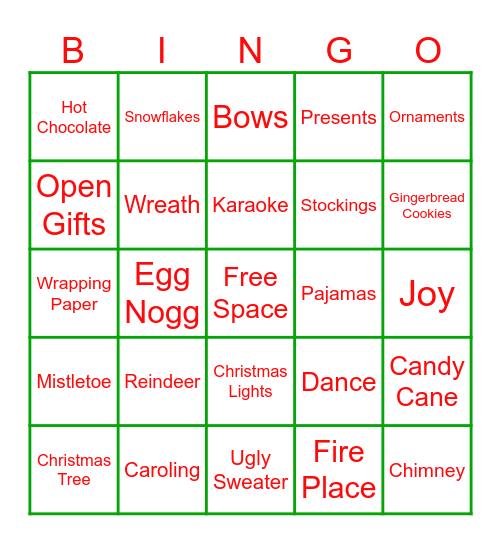 Festive Bingo Card