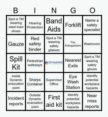 Safety Bingo Card