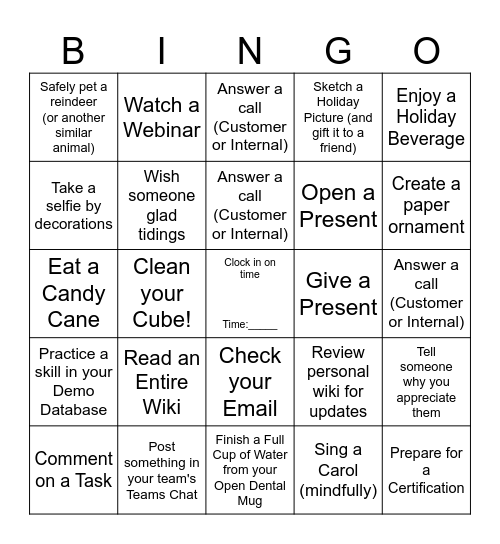 (The Day Before (The Day Before (The Night Before))) Christmas Bingo Special!              Name/Date:_________ Bingo Card