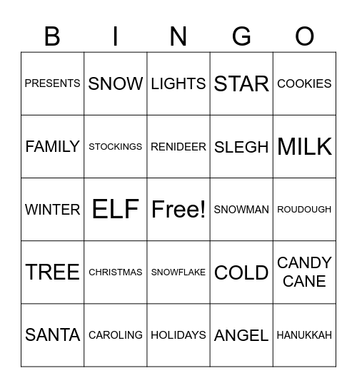 WINTER Bingo Card