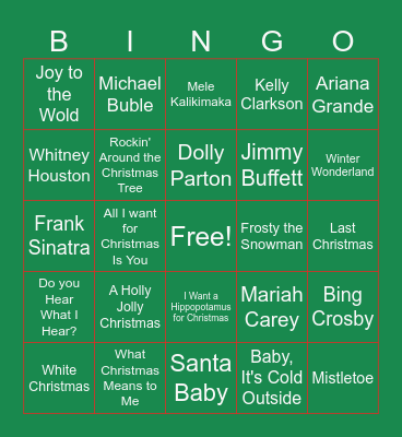 Christmas Bingo Card